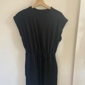 Black mock neck dress